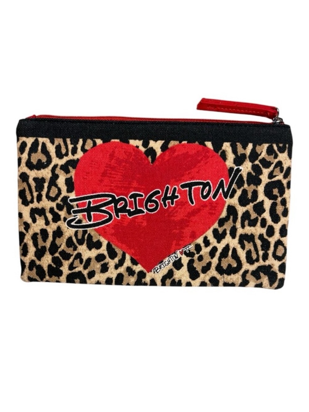 Brighton Leopard & bow Print Pouch, EUC